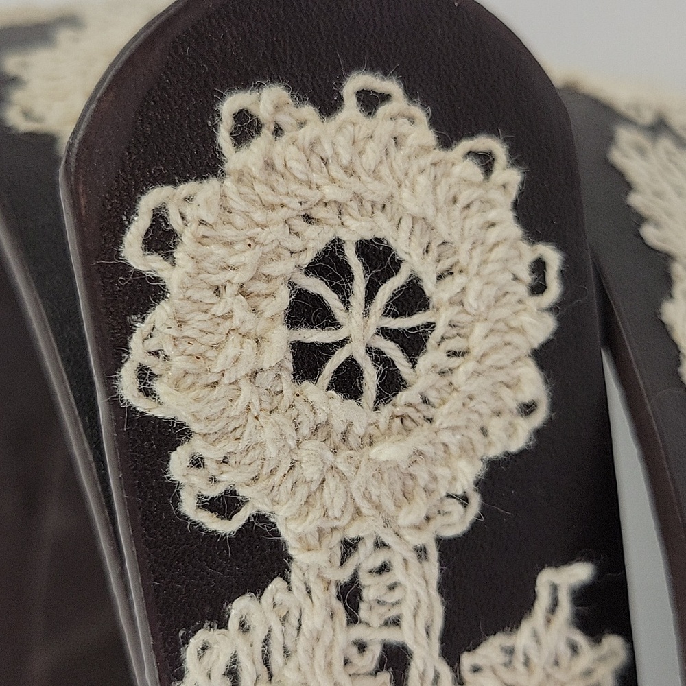 Boho Chic Crochet Embroidered Belt Black Size 32 - Picture 6 of 10